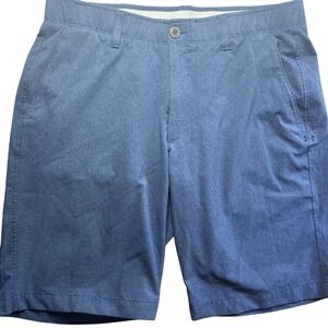 Under Armour Mens HeatGear Golf Shorts Blue Heather Loose Fit 36 Preppy